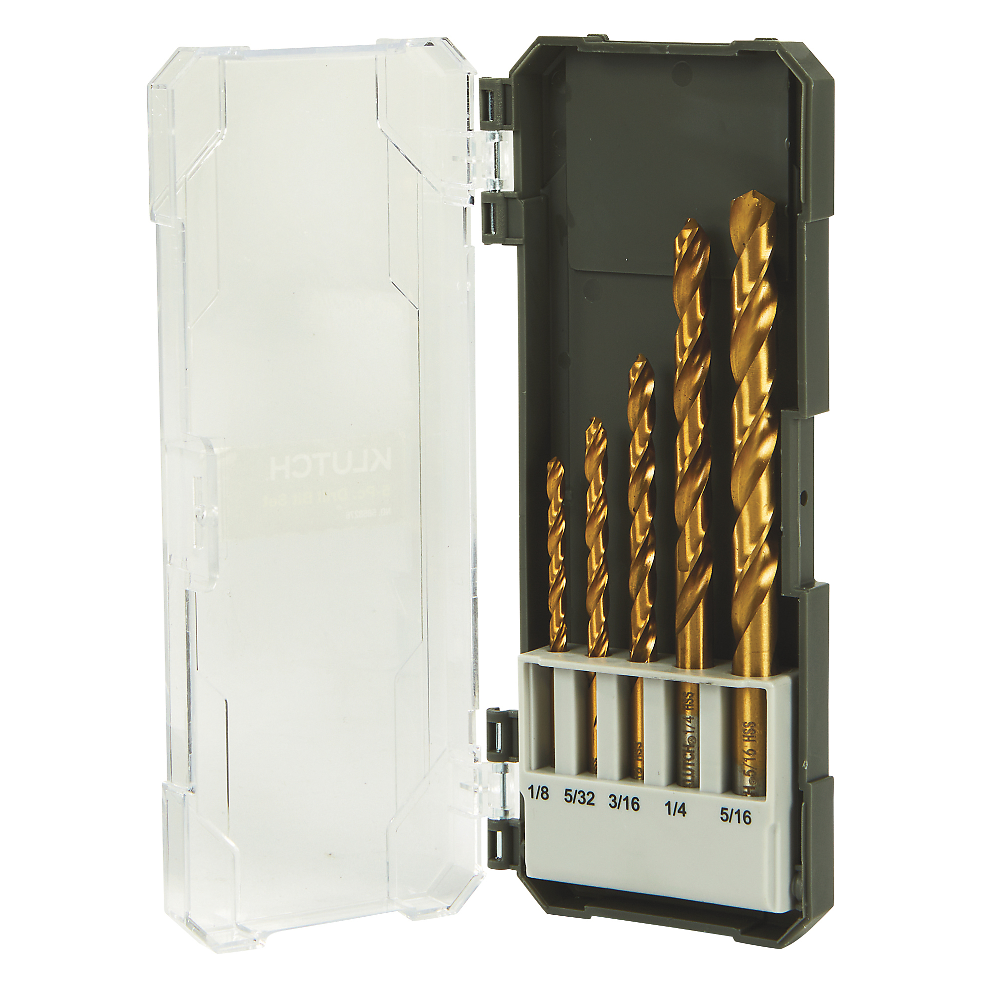 Klutch 5-Pc. Step Bit Drill Set, SAE, High-Speed Steel
